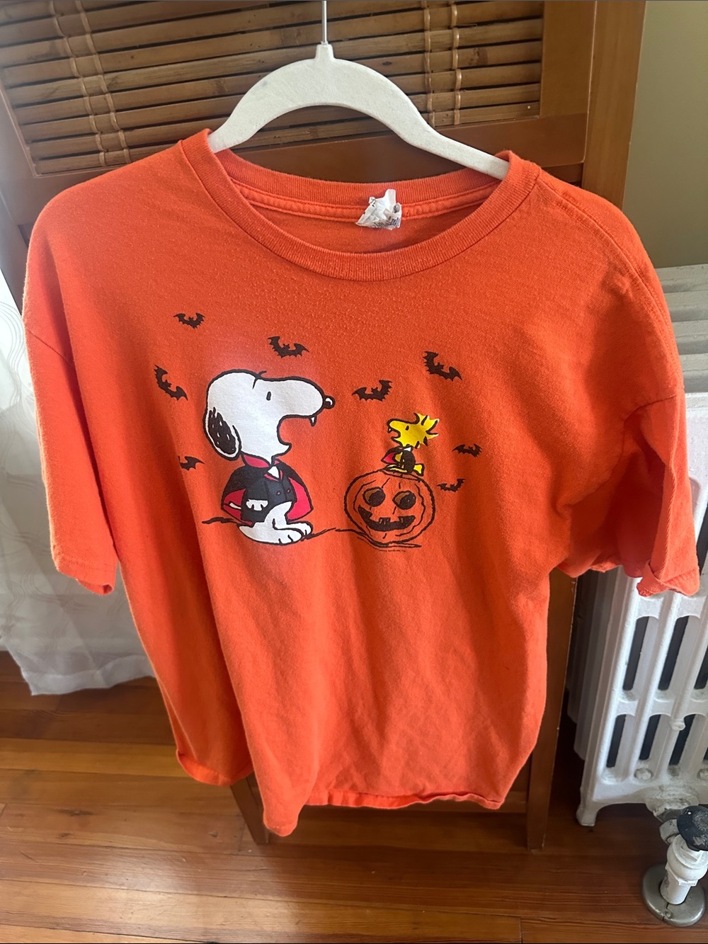 Vintage Peanuts Orange Snoopy & Woodstock Halloween Tee